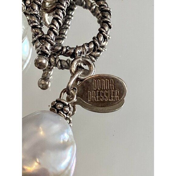 Sterling Silver Mother of Pearl Bracelet Matching Earrings Set Donna Dressler - Picture 6 of 9